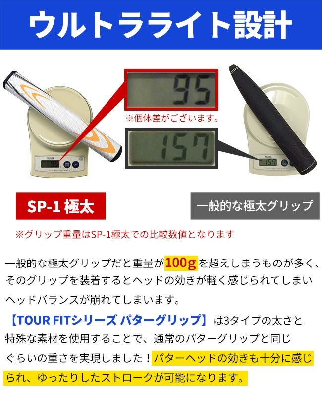 TOUR FIT極太パターグリップグリップ単品販売：【製造直販ゴルフ屋