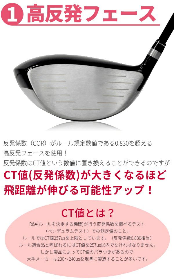 女性用 高反発 ドライバーレディース Larouge-HT2 オーバーサイズ