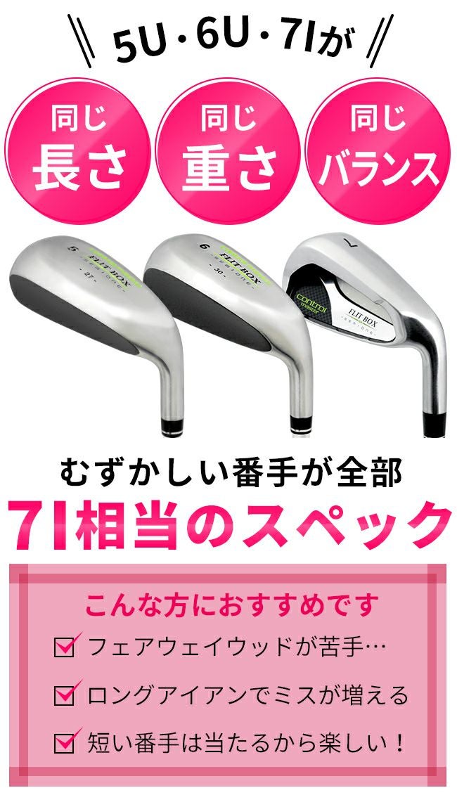女性用アイアン/8本セット】FLIT-BOX SEMIONEコンボ レディース 