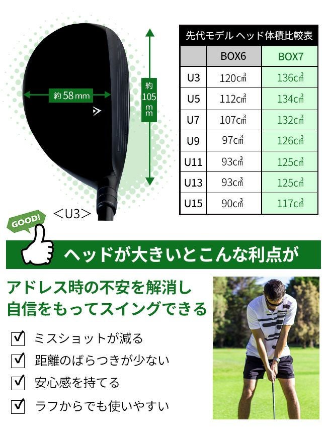 左用】【FD-60：標準シャフト】レフティ FLIT-BOX7 ユーティリティー